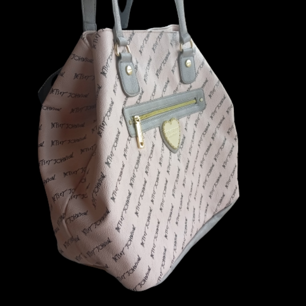 Pink and gray Betsy Johnson handbag Purse